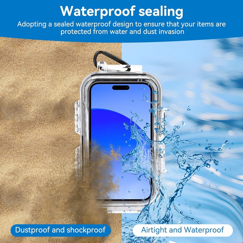 Frdhee Water Proof Storage Case, Small Outdoor Storage Box Outdoor Survival Dry Box Case Airtight Carry Container for Small Tools Phone Keys - Image 3